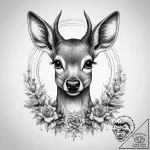 Tattoo sketch graceful fawn tattoo, ink illus… – tattoo sketch (№1758463058_0, 21.09.2025 13:57) — tattoovalue.net