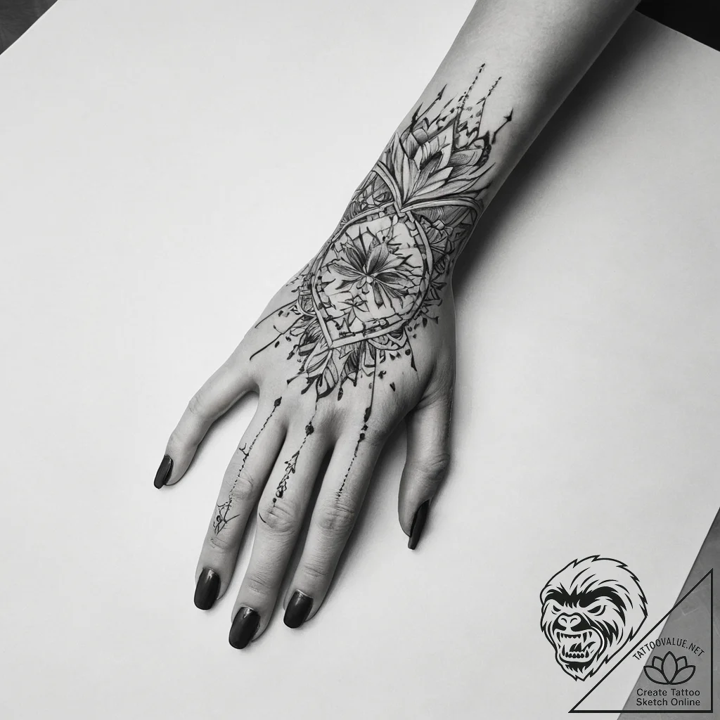 Tattoo sketch hands with a thread, tattoo lin... - tattoo sketch (№1758464429_0, 21.09.2025 14:20) — tattoovalue.net