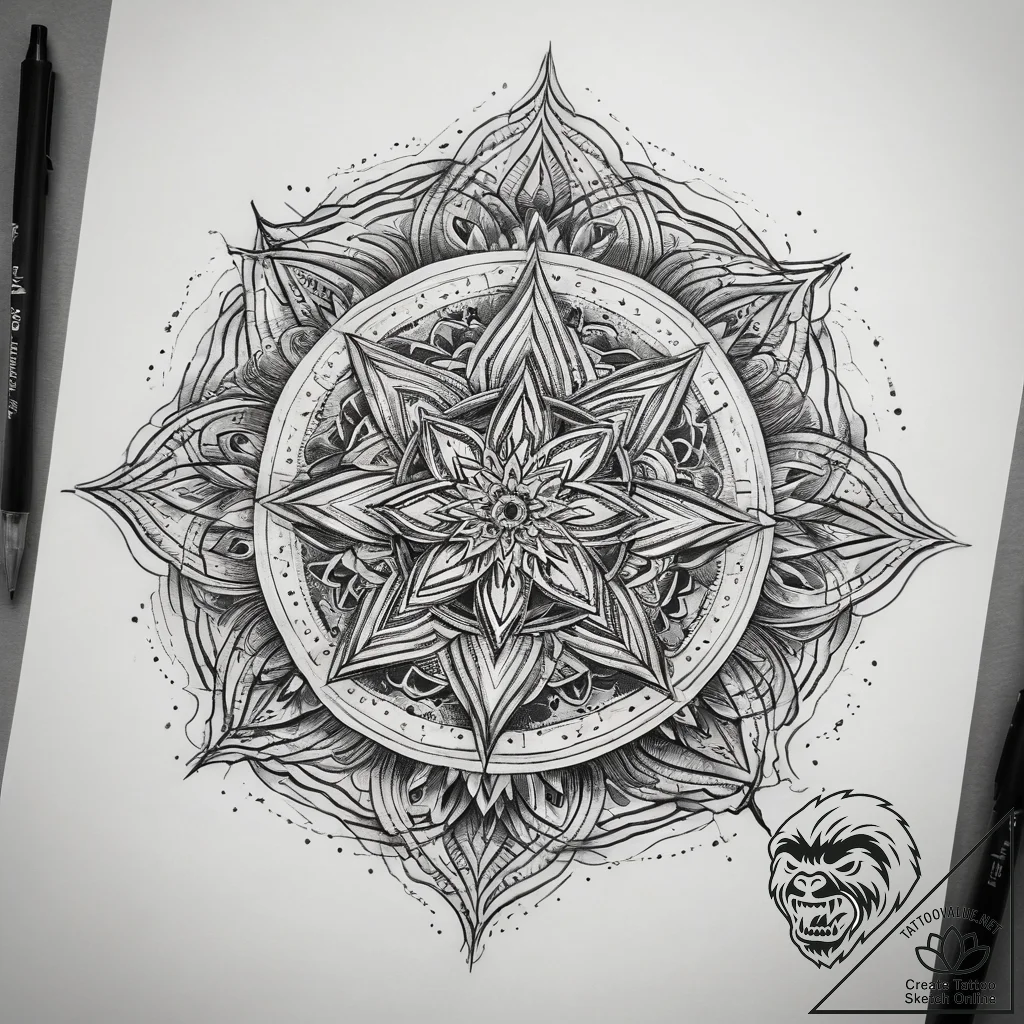 Tattoo sketch magical aurora borealis, artist... - tattoo sketch (№1758466398_0, 21.09.2025 14:53) — tattoovalue.net