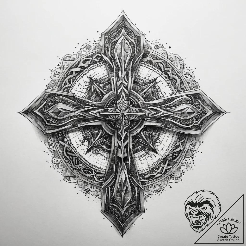 Tattoo sketch a symbolic object, artistic tat... - tattoo sketch (№1758466789_0, 21.09.2025 14:59) — tattoovalue.net