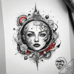 Tattoo sketch cosmic earth, concept art for t… – tattoo sketch (№1758467178_0, 21.09.2025 15:06) — tattoovalue.net