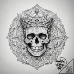 Tattoo sketch узор в виде черепа с короной, t… – tattoo sketch (№1758467578_0, 21.09.2025 15:12) — tattoovalue.net