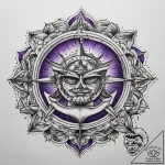 Tattoo sketch purple, tattoo line art, on a c… – tattoo sketch (№1758467776_0, 21.09.2025 15:16) — tattoovalue.net