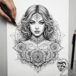 Tattoo sketch salesperson a person with a cre… – tattoo sketch (№1758469146_0, 21.09.2025 15:39) — tattoovalue.net