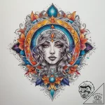 Tattoo sketch cosmic existence, tattoo line a… – tattoo sketch (№1758470710_0, 21.09.2025 16:05) — tattoovalue.net