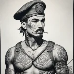 Tattoo sketch soldier with a knot, artistic t… – tattoo sketch (№1758471881_0, 21.09.2025 16:24) — tattoovalue.net