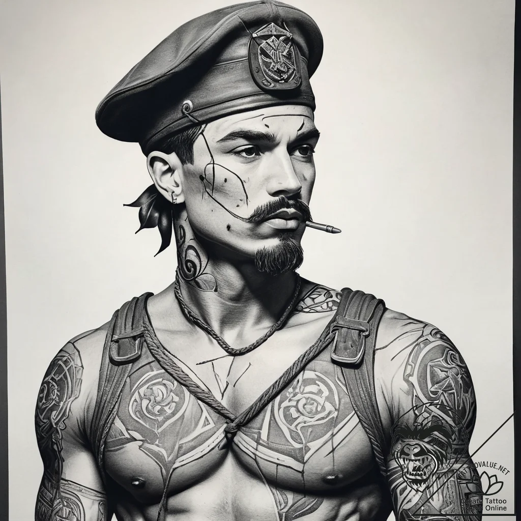 Tattoo sketch soldier with a knot, artistic t... - tattoo sketch (№1758471881_0, 21.09.2025 16:24) — tattoovalue.net