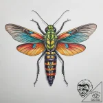 Tattoo sketch migratory locust, artistic tatt… – tattoo sketch (№1758472086_0, 21.09.2025 16:28) — tattoovalue.net