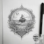 Tattoo sketch ocean, tattoo drawing outline,… – tattoo sketch (№1758474554_0, 21.09.2025 17:09) — tattoovalue.net