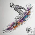 Tattoo sketch ski jumping with a landing, tat… – tattoo sketch (№1758474750_0, 21.09.2025 17:12) — tattoovalue.net