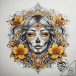 Tattoo sketch yellow, tattoo flash sheet desi… – tattoo sketch (№1758474946_0, 21.09.2025 17:15) — tattoovalue.net