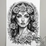 Tattoo sketch tarot card high priestess, tatt… – tattoo sketch (№1758480513_0, 21.09.2025 18:48) — tattoovalue.net