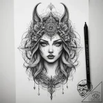 Tattoo sketch mystical entity, tattoo drawing… – tattoo sketch (№1758481338_0, 21.09.2025 19:02) — tattoovalue.net