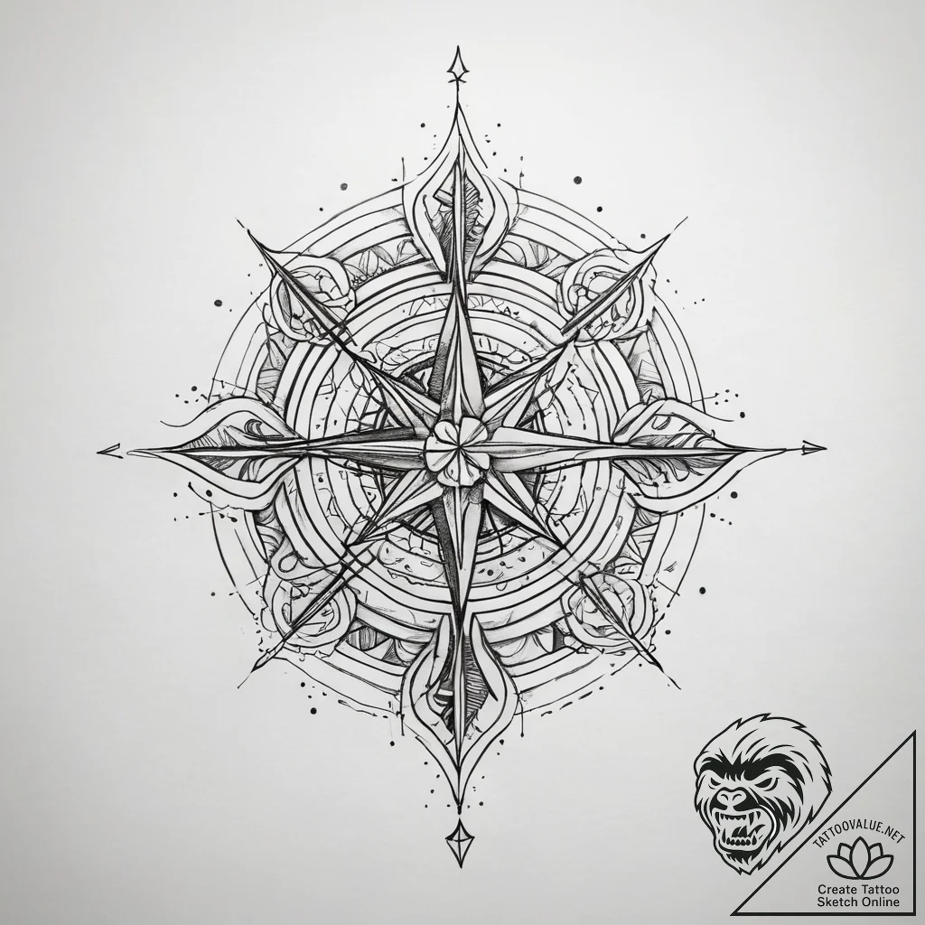 Tattoo sketch blessed universe, concept art f... - tattoo sketch (№1758481936_0, 21.09.2025 19:12) — tattoovalue.net