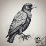 Tattoo sketch yellow-billed chough, ink illus… – tattoo sketch (№1758482133_0, 21.09.2025 19:15) — tattoovalue.net