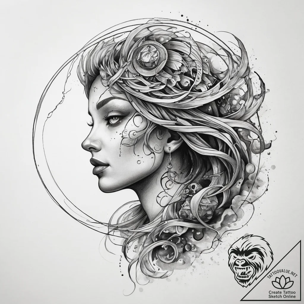 Tattoo sketch cosmic entity - tattoo sketch (№1758482729_0, 21.09.2025 19:25) — tattoovalue.net