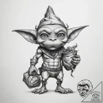 Tattoo sketch goblin with a bag of gold, arti… – tattoo sketch (№1758483531_0, 21.09.2025 19:38) — tattoovalue.net