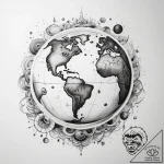 Tattoo sketch cosmic earth – tattoo sketch (№1758484914_0, 21.09.2025 20:01) — tattoovalue.net