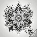 Tattoo sketch star flower, tattoo line art, m… – tattoo sketch (№1758485115_0, 21.09.2025 20:05) — tattoovalue.net