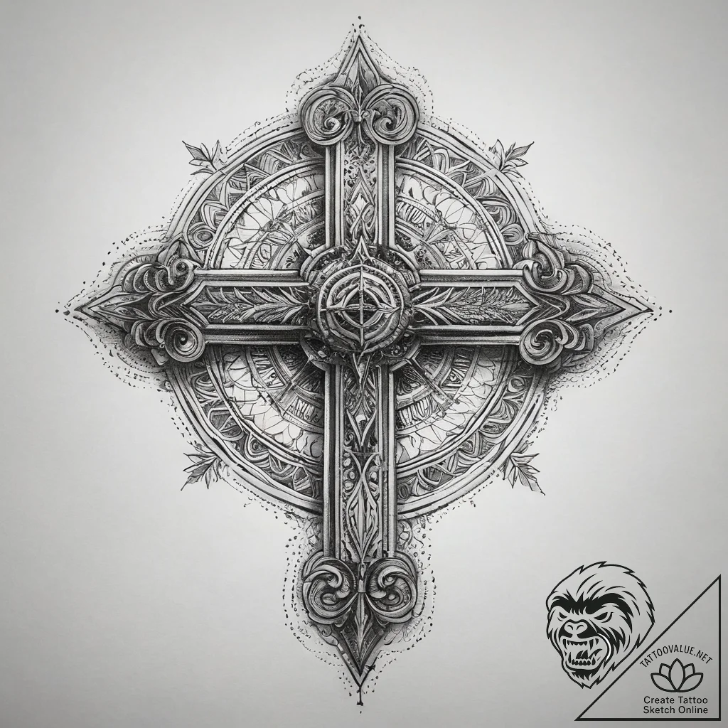 Tattoo sketch holy rendering, concept art for... - tattoo sketch (№1758487085_0, 21.09.2025 20:38) — tattoovalue.net