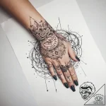 Tattoo sketch hands with a thread, tattoo lin… – tattoo sketch (№1758487866_0, 21.09.2025 20:51) — tattoovalue.net