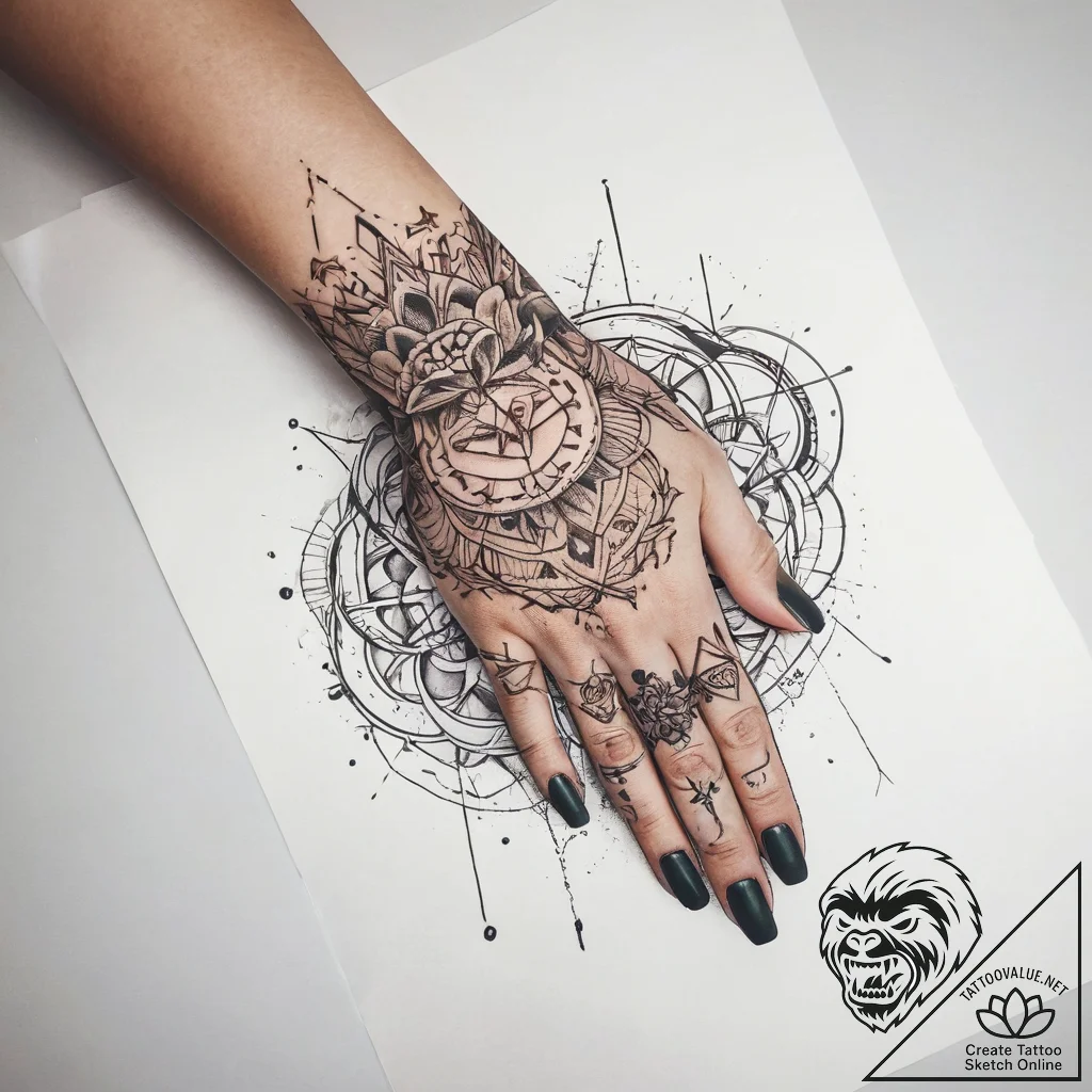 Tattoo sketch hands with a thread, tattoo lin... - tattoo sketch (№1758487866_0, 21.09.2025 20:51) — tattoovalue.net