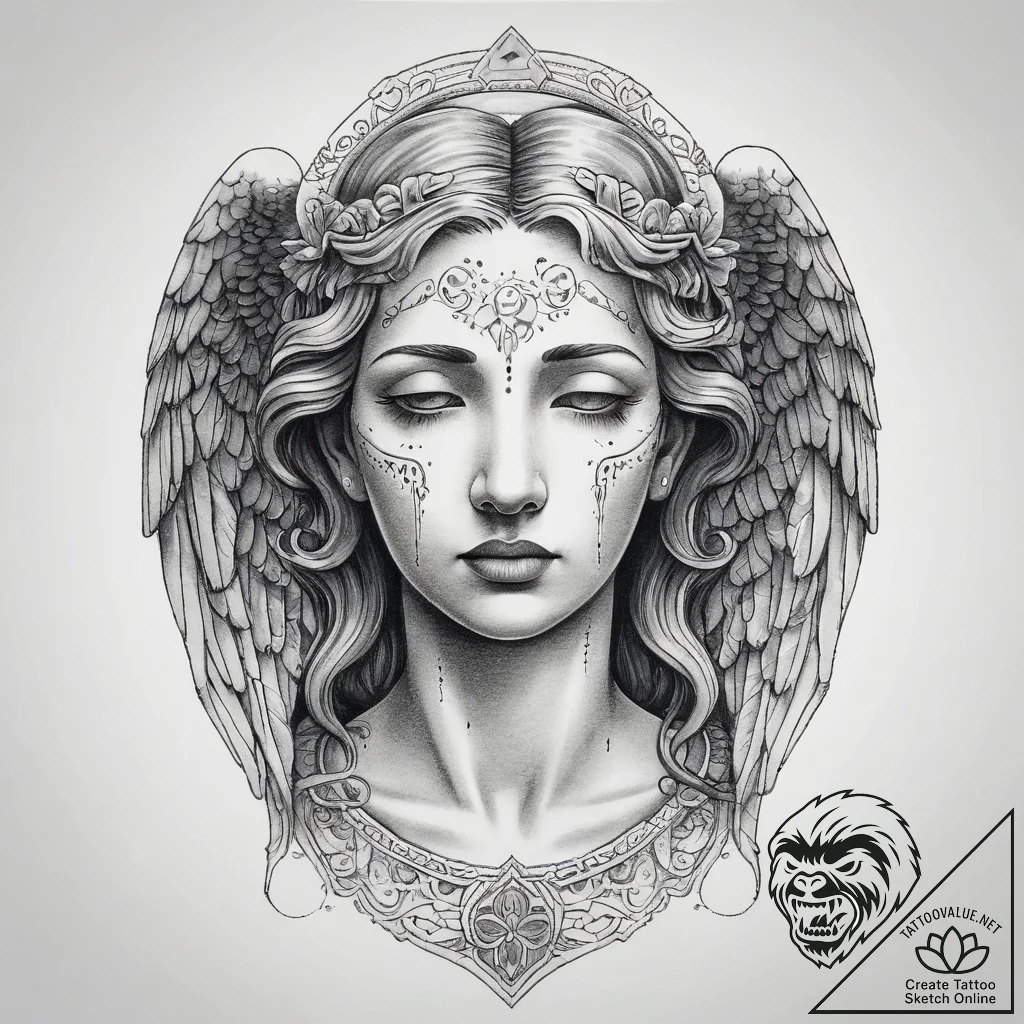 Tattoo sketch weeping angel, tattoo flash she... - tattoo sketch (№1758488257_0, 21.09.2025 20:57) — tattoovalue.net