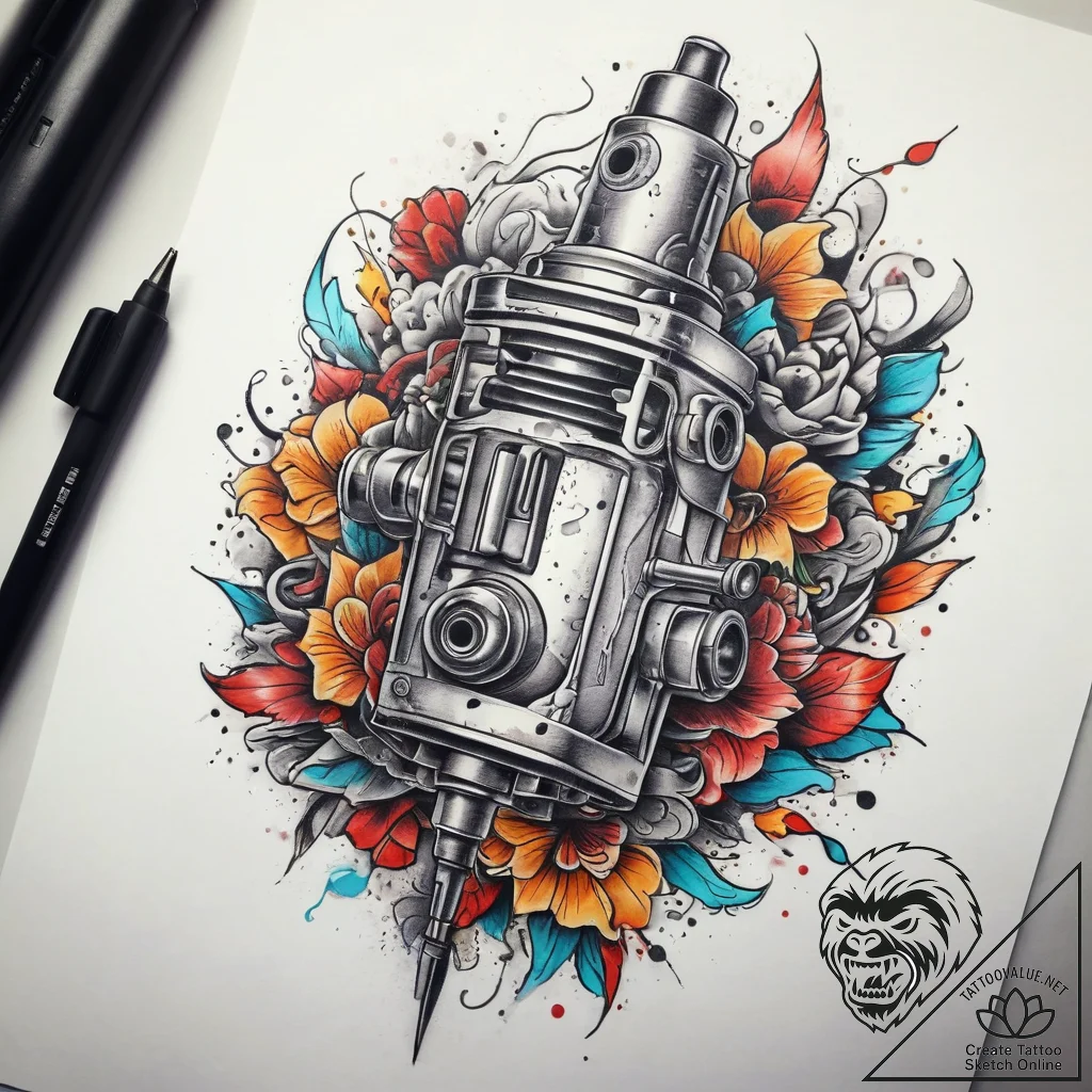 Tattoo sketch tattoo artist tattoo machine, t... - tattoo sketch (№1758488459_0, 21.09.2025 21:00) — tattoovalue.net