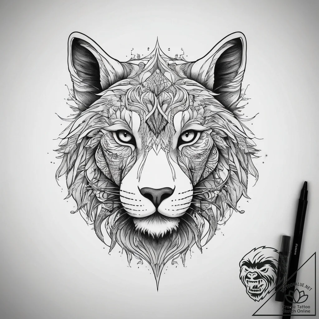 Tattoo sketch a symbolic animal, ink illustra... - tattoo sketch (№1758489651_0, 21.09.2025 21:20) — tattoovalue.net