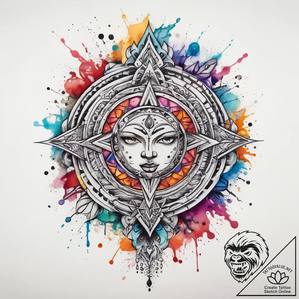 Tattoo sketch spiritual essence, ink illustra... - tattoo sketch (№1758490442_0, 21.09.2025 21:34) — tattoovalue.net