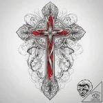 Tattoo sketch cross with a ribbon, ink illust… – tattoo sketch (№1758493616_0, 21.09.2025 22:26) — tattoovalue.net