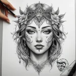 Tattoo sketch king, tattoo line art, on a cle… – tattoo sketch (№1758494007_0, 21.09.2025 22:33) — tattoovalue.net