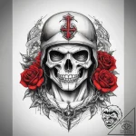 Tattoo sketch soldier with a chain, tattoo dr… – tattoo sketch (№1758494204_0, 21.09.2025 22:36) — tattoovalue.net