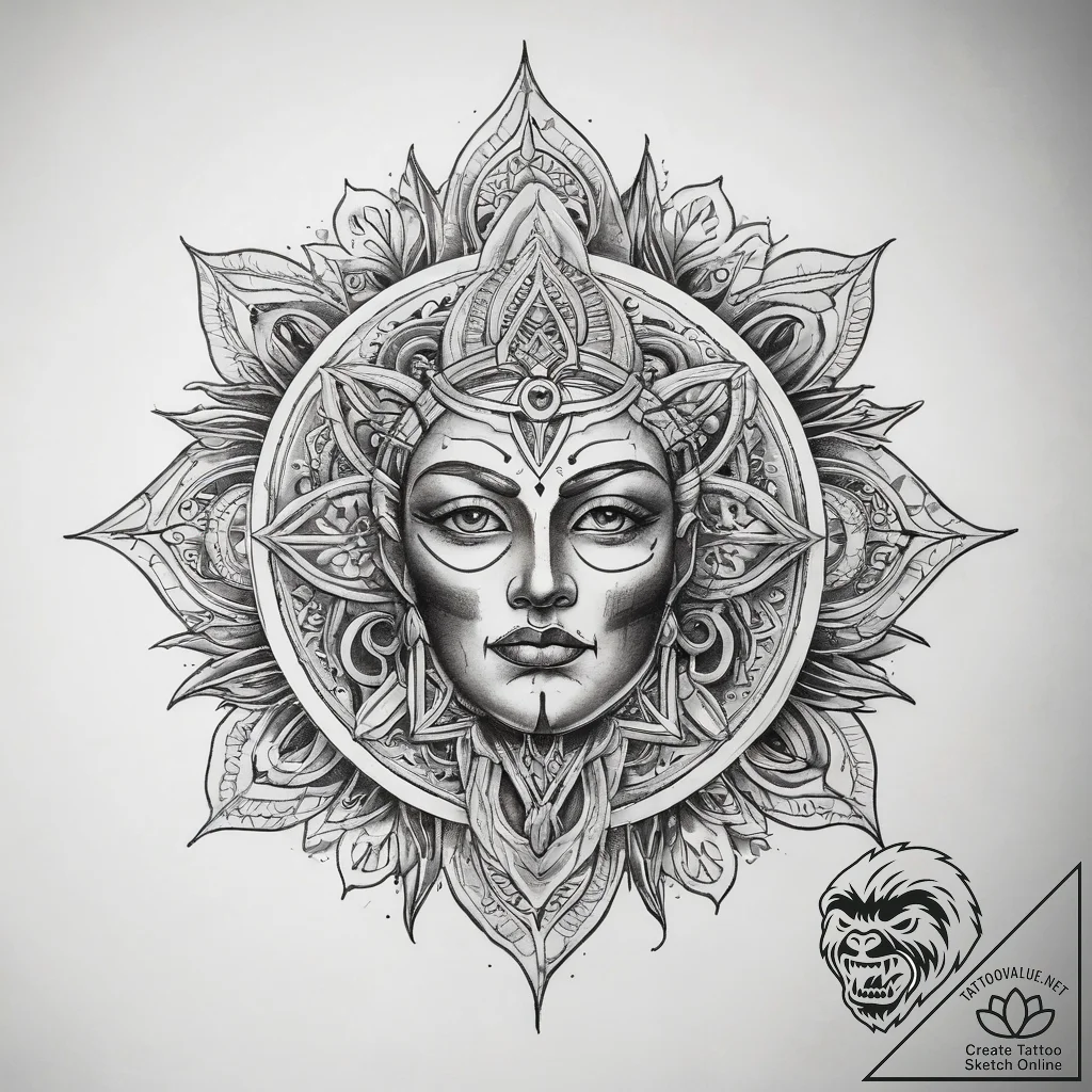 Tattoo sketch sacred source - tattoo sketch (№1758495784_0, 21.09.2025 23:03) — tattoovalue.net