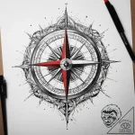 Tattoo sketch compass needle, tattoo line art… – tattoo sketch (№1758496376_0, 21.09.2025 23:12) — tattoovalue.net