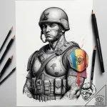 Tattoo sketch soldier with a letter, tattoo s… – tattoo sketch (№1758497955_0, 21.09.2025 23:39) — tattoovalue.net