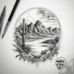 Tattoo sketch desert – tattoo sketch (№1758498552_0, 21.09.2025 23:49) — tattoovalue.net