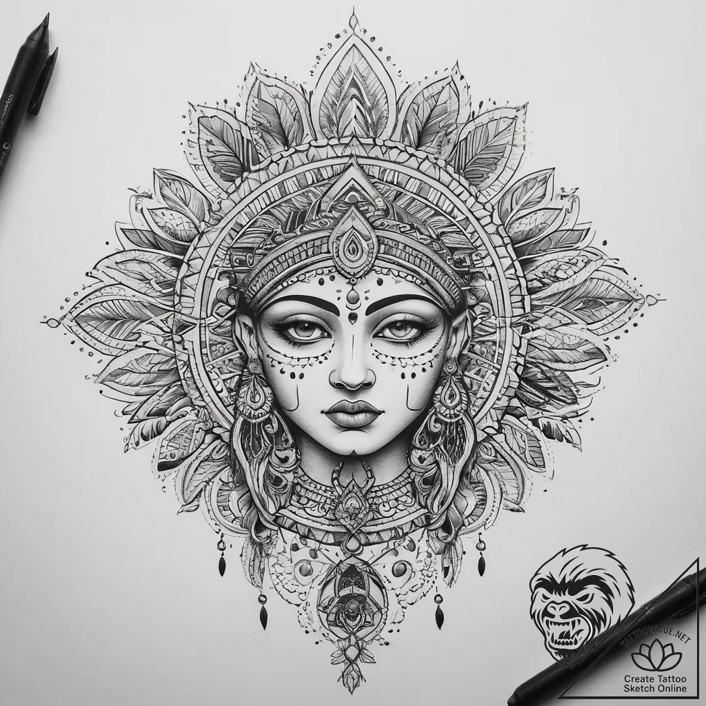 Tattoo sketch ornamental индийский узор, tatt... - tattoo sketch (№1758499144_0, 21.09.2025 23:59) — tattoovalue.net