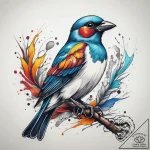 Tattoo sketch sparrow, ink illustration for t… – tattoo sketch (№1758499734_0, 22.09.2025 00:08) — tattoovalue.net