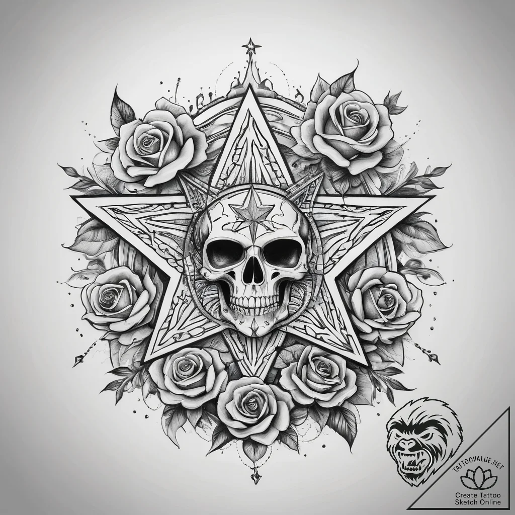 Tattoo sketch ladinets (star of lada) with a... - tattoo sketch (№1758500127_0, 22.09.2025 00:15) — tattoovalue.net