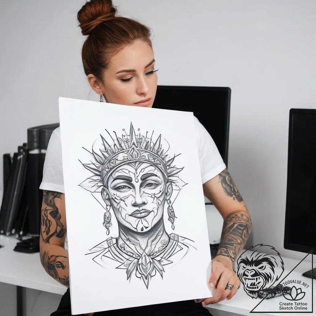 Tattoo sketch ceo a person in an office - tattoo sketch (№1758500322_0, 22.09.2025 00:18) — tattoovalue.net