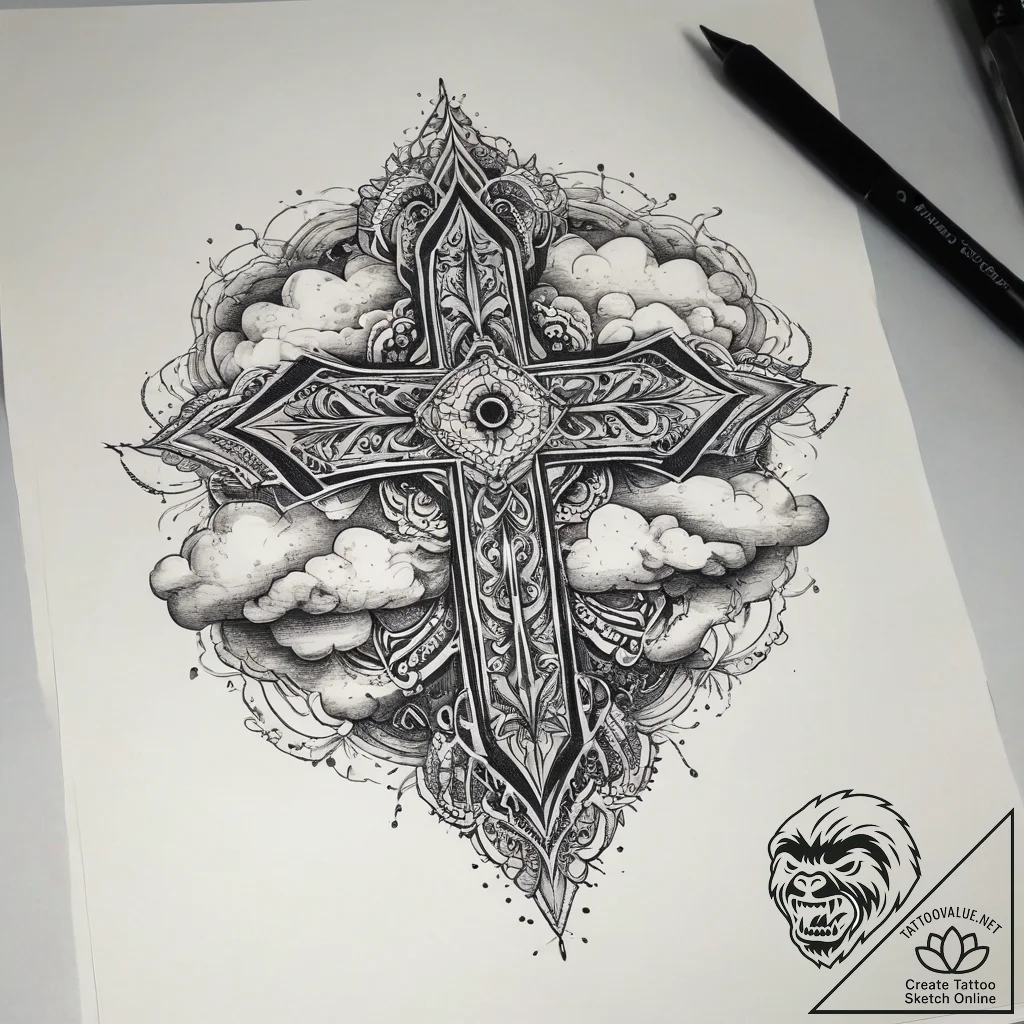 Tattoo sketch узор в виде облаков, tattoo ske... - tattoo sketch (№1758500522_0, 22.09.2025 00:22) — tattoovalue.net