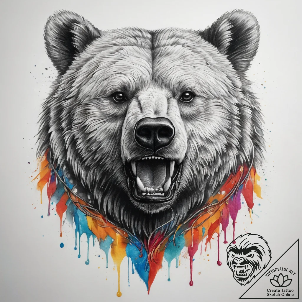 Tattoo sketch slavic bear, concept art for ta... - tattoo sketch (№1758500718_0, 22.09.2025 00:25) — tattoovalue.net