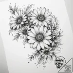 Tattoo sketch daisy chain – tattoo sketch (№1758501114_0, 22.09.2025 00:31) — tattoovalue.net