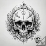 Tattoo sketch узор в виде черепа с огнем, tat… – tattoo sketch (№1758501698_0, 22.09.2025 00:41) — tattoovalue.net