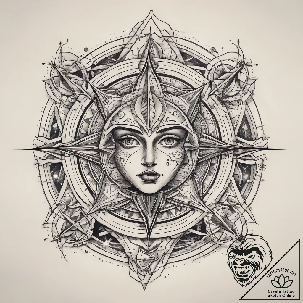 Tattoo sketch cosmic representation, tattoo s... - tattoo sketch (№1758502686_0, 22.09.2025 00:58) — tattoovalue.net