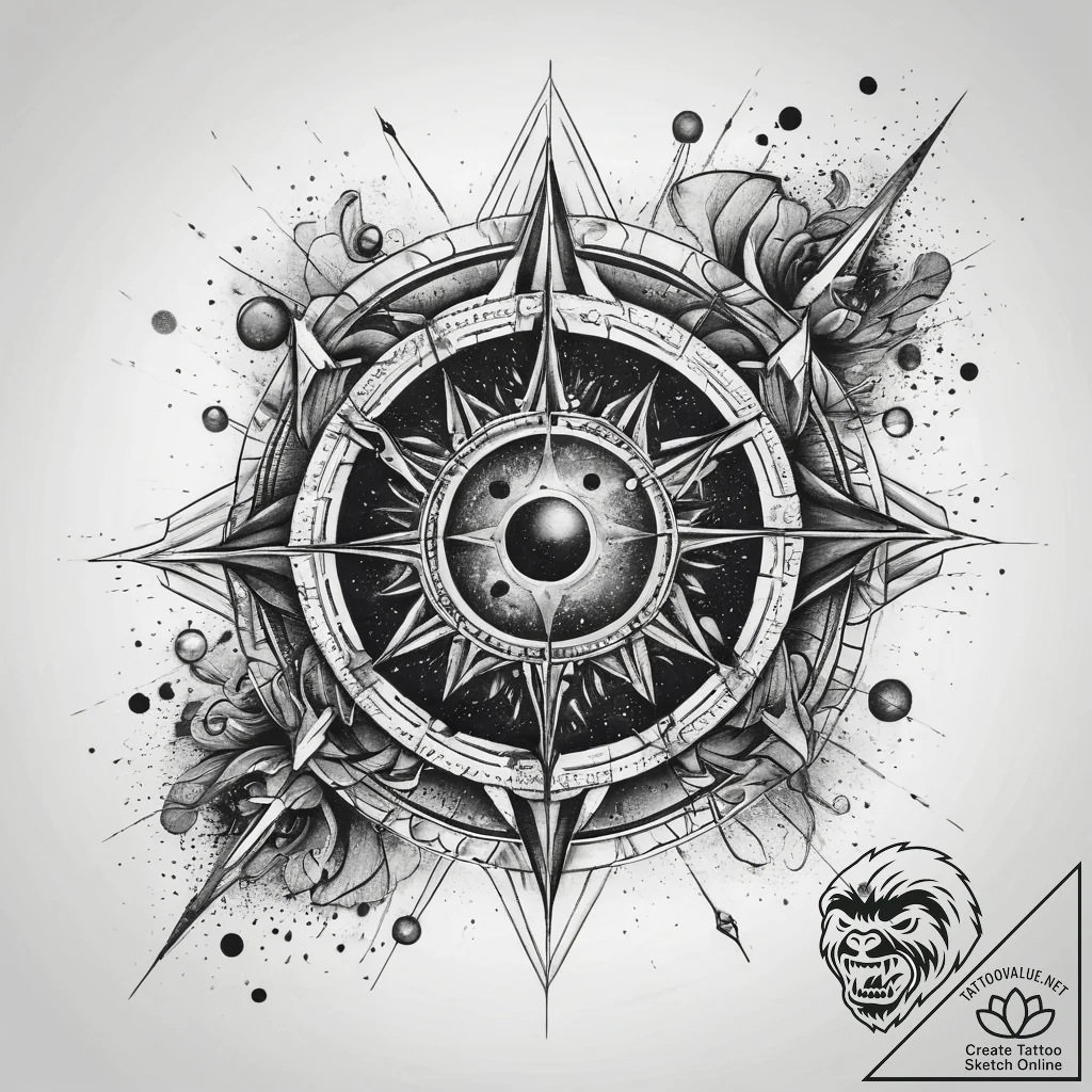 Tattoo sketch cosmic cosmos, artistic tattoo... - tattoo sketch (№1758503074_0, 22.09.2025 01:04) — tattoovalue.net