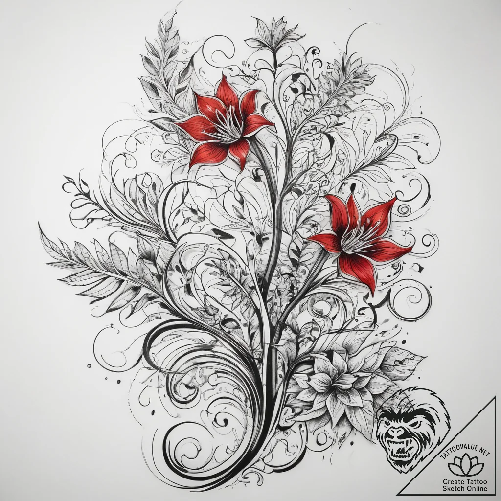 Tattoo sketch a symbolic plant, tattoo sketch... - tattoo sketch (№1758503268_0, 22.09.2025 01:07) — tattoovalue.net
