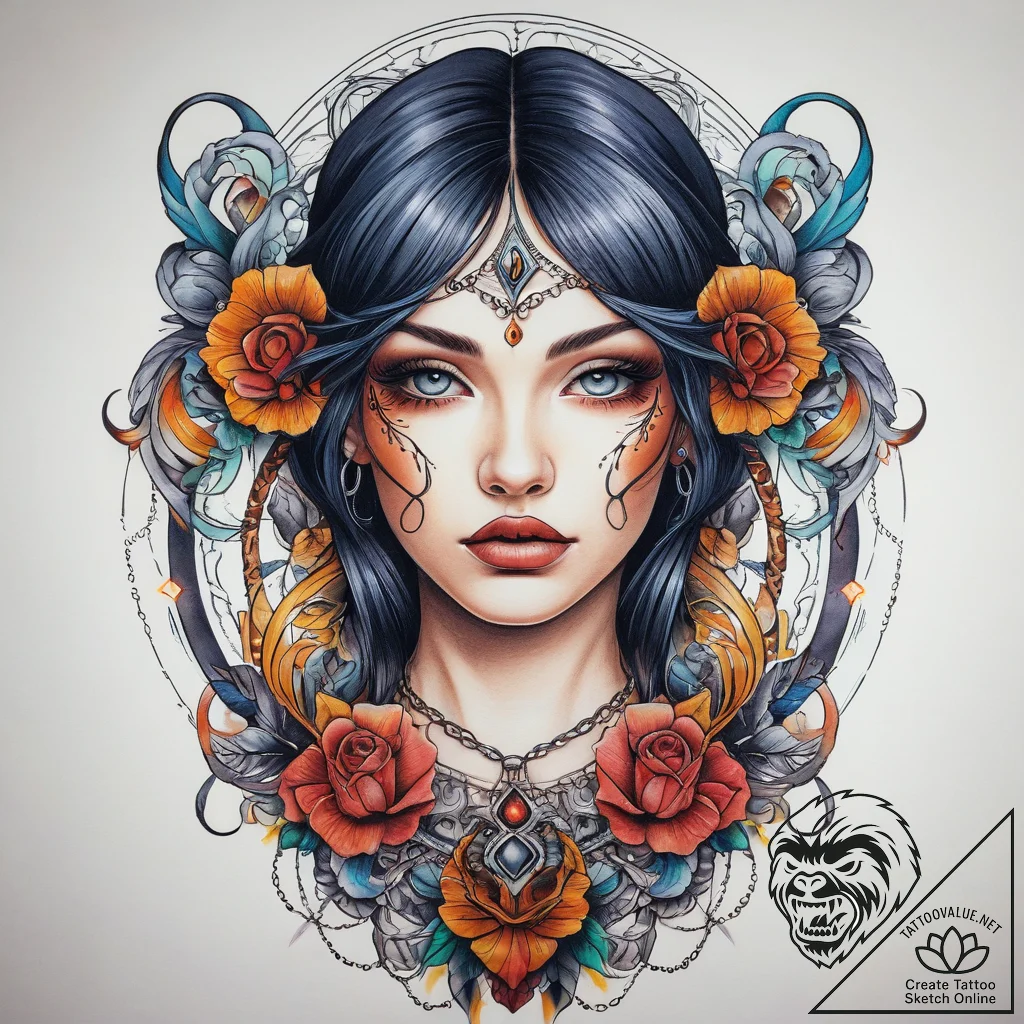 Tattoo sketch chain, concept art for tattoo,... - tattoo sketch (№1758503864_0, 22.09.2025 01:17) — tattoovalue.net
