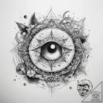 Tattoo sketch cosmic past – tattoo sketch (№1758505039_0, 22.09.2025 01:37) — tattoovalue.net
